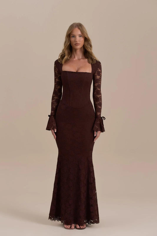 Maxi havfruekjole i blonder